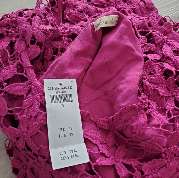 NWT HOLLISTER Crochet Lace Dress Size 5 - Picture 2 of 8